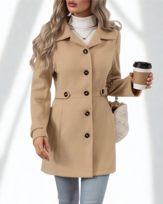 Elegant Wool Blend Mid-Length Coat