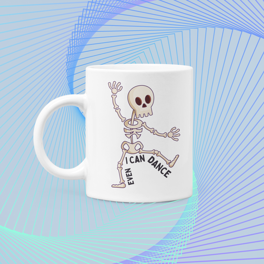 Funny Skeleton Halloween Mug | 11 oz Glossy Ceramic
