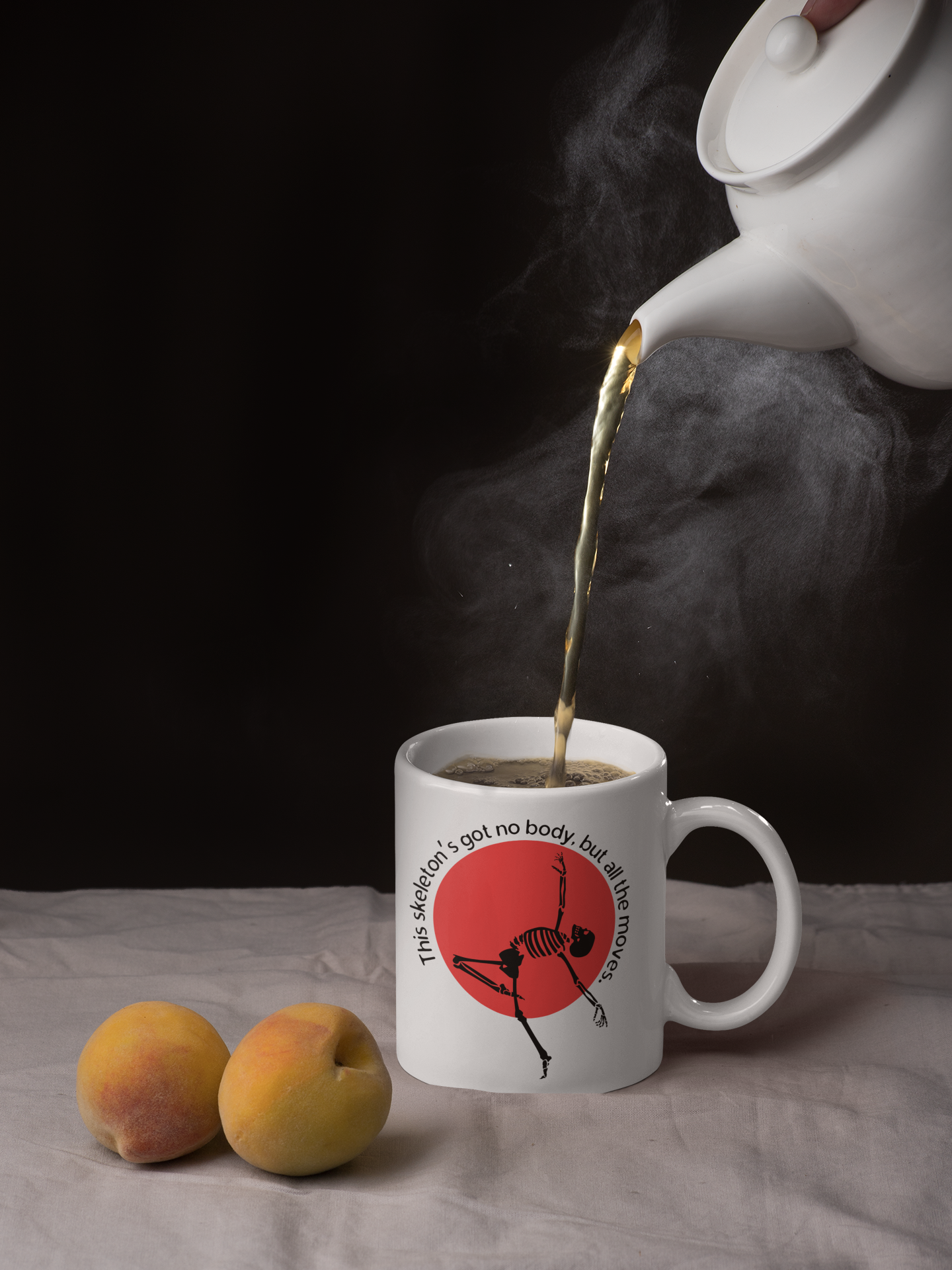 Funny Skeleton Halloween Dancing Mug | 11 oz Glossy Ceramic