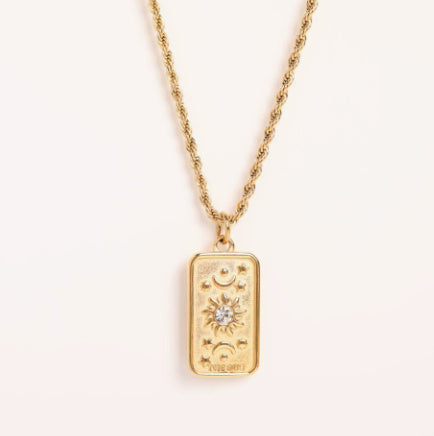 Tarot-Inspired Rhinestone Pendant Necklace