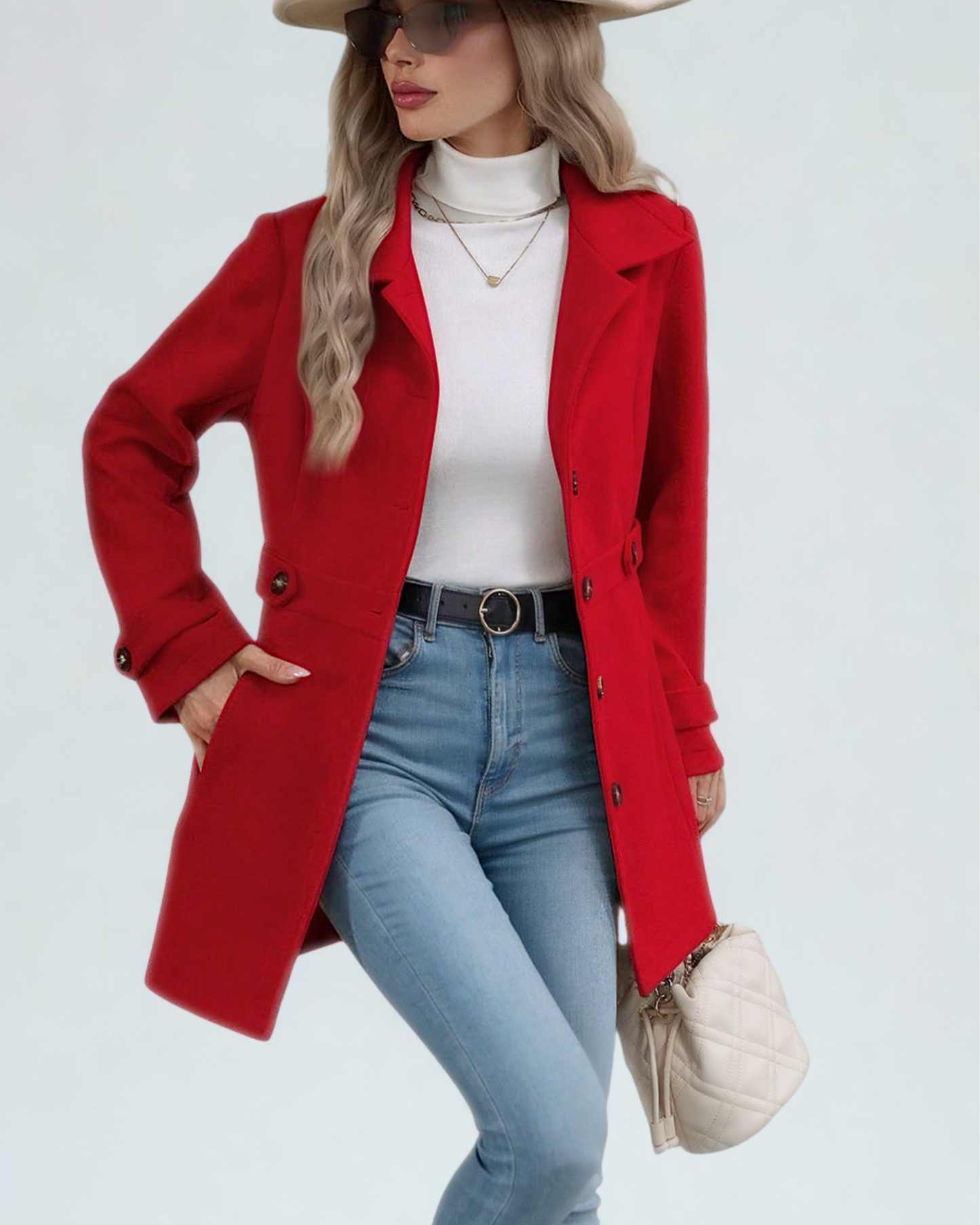 Elegant Wool Blend Mid-Length Coat