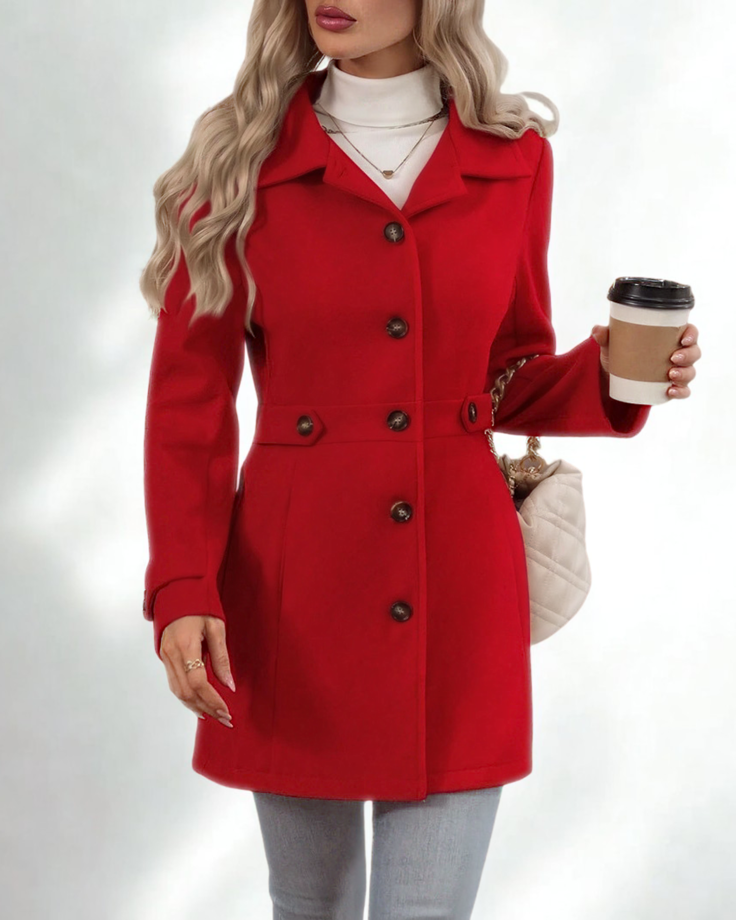 Elegant Wool Blend Mid-Length Coat
