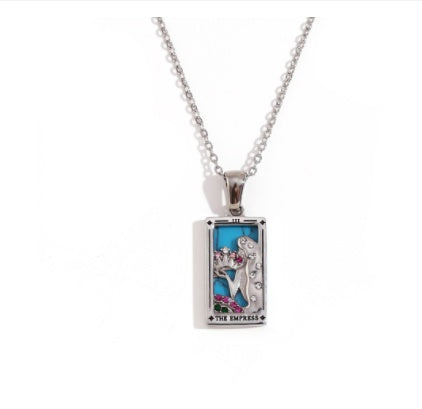 Tarot-Inspired Rhinestone Pendant Necklace