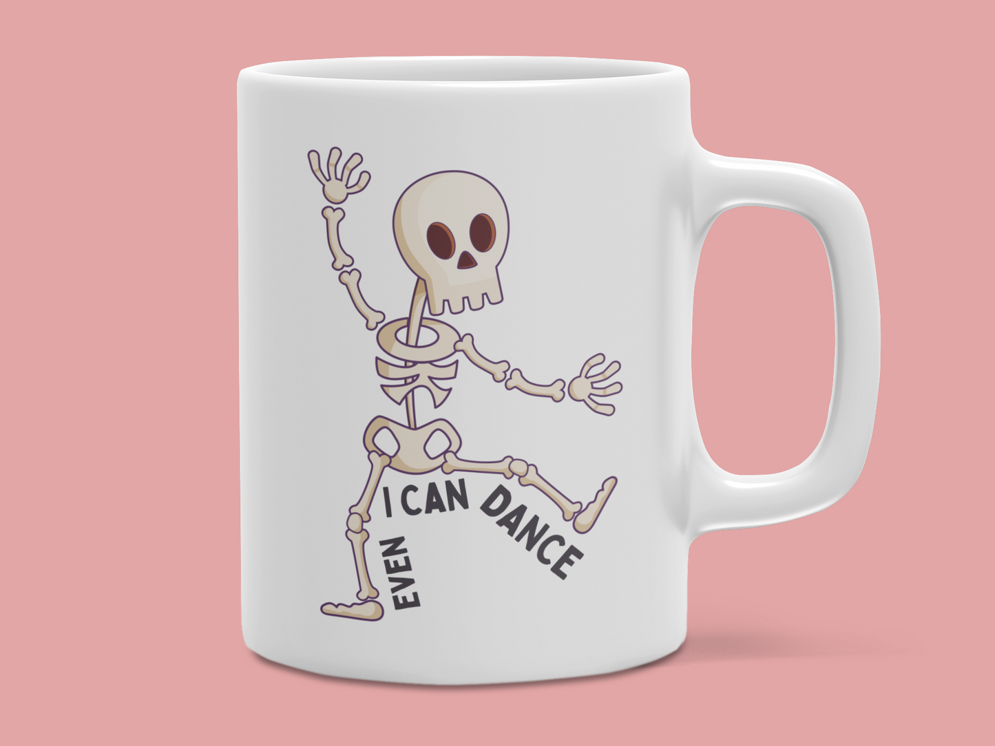 Funny Skeleton Halloween Mug | 11 oz Glossy Ceramic
